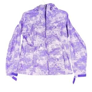 Eddie Bauer Women's Purple Rain Jacket‎ Floral Print Active Outdoor Coat